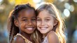 © VizGen - Smiling Mixed-Race Girls, Radiating Joy And Friendship