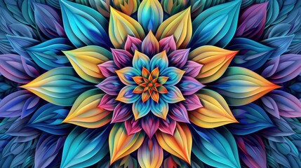 Colorful Flower Art Design in Mandala Style