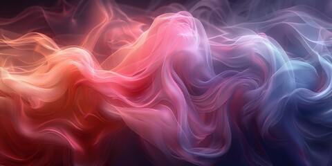 Fototapete - Abstract fluid waves in vibrant colors, showcasing the dynamic motion and radiant energy of modern digital art and design