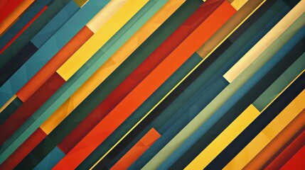 Wall Mural - This wallpaper features a vibrant abstract pattern with various colored diagonal stripes creating an engaging background