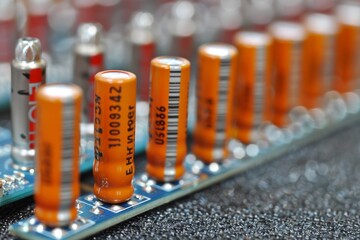 Leinwandbilder - Close-up view of electronic components on a circuit board, highlighting the intricate details and advanced technology of modern electronics, Generative AI