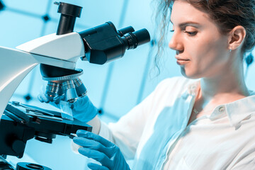 Poster - female student in vertebrate biology laboratory