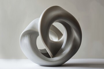 Wall Mural - elegant artistic sculpture with a flowing, twisted design showcased in isolation against a plain whi