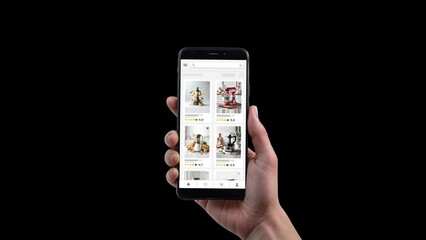 Wall Mural - Online marketplace application and website animation. E-commerce and shopping for Kitchen utensils. Marketing, commerce and blender sales home page.