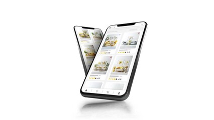 Wall Mural - Online marketplace application and website animation. E-commerce and shopping for furniture products. Marketing, commerce and seat sales home page.