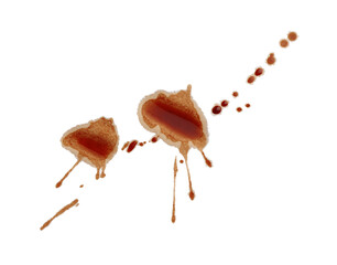 Poster - Dried coffee stains isolated on white, top view