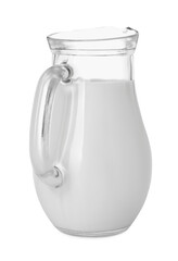 Canvas Print - Glass jug of fresh milk isolated on white