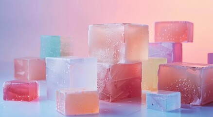 Sticker - Colorful Translucent Ice Cubes