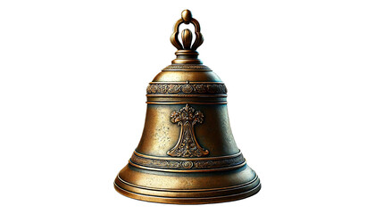  Vintage old bell  isolated on transparent or white background