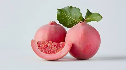 Wall Mural - Pink guava isolated on white background. 