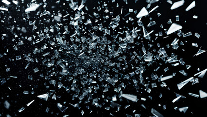 Wall Mural - Shards in Motion: A Symphony of Shattered Glass 