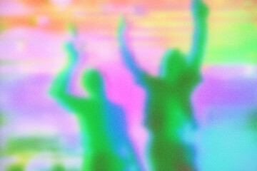 Dancing people party background. Gradient human aura vibrant texture. 