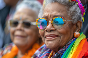 Wall Mural - old womans n the pride parade