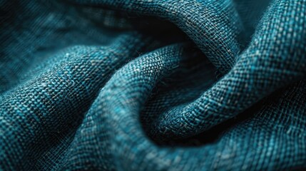 A blue fabric with a wavy texture. The pattern is not very clear, but it looks like it could be a design