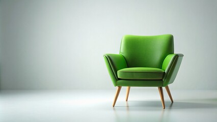 Green chair isolated on white background , furniture, interior, design, modern, comfortable, seating