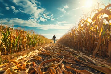 Farmers are harvesting corn.