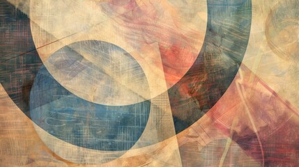 Pastel Colored Abstract Artwork Featuring Circle and Line Elements in a 4000x4000 Dimension