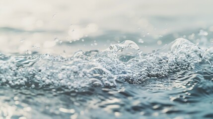 Aufkleber - White water with ripples on the surface Defocus blurred transparent white colored clear calm water surface texture with splashes and bubbles Water : Generative AI