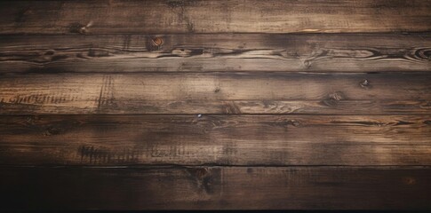 Poster - table background with wooden planks on the floor