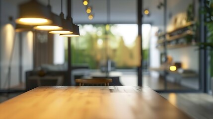 Poster - Defocus blurred abstract background of scandinavian interior : Generative AI