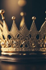 gold crown isolated on a black background