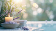 © ALLAI - Serene Spa Setting with Lavender Flowers and Lit Candle