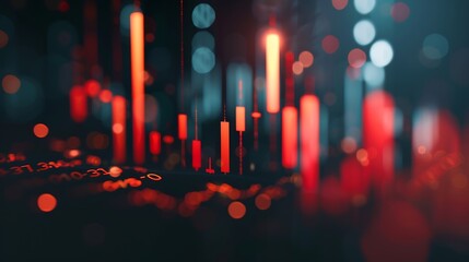 Aufkleber - Stock market or forex trading graph and candlestick chart suitable for financial investment concept Economy trends background for business idea and all art work design : Generative AI
