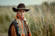 © Nadia Do - Portrait of a Patagonian gaucho cowboy young guy in a hat and traditional clothes