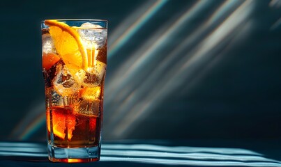 cocktail with ice and grapefruit or orange, Generative AI