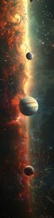 Wall Mural - an illustration of a solar system with planets and stars.