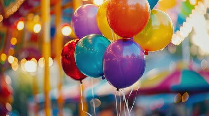 Wall Mural - Vibrant Balloons at a Lively Funfair Event