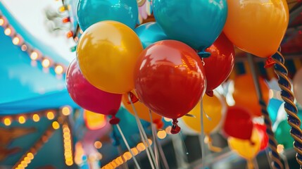Wall Mural - Colorful Balloons Brightening Up the Funfair