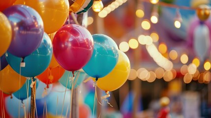 Wall Mural - Colorful Balloons Brightening Up the Funfair