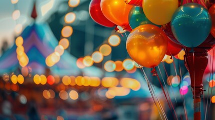 Wall Mural - Funfair Festivities with Colorful Balloons