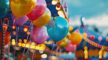Wall Mural - Festive Balloons at an Exciting Funfair