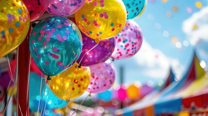 Wall Mural - Festive Balloons at an Exciting Funfair