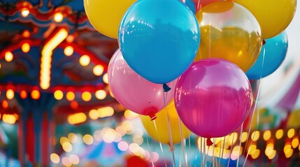 Wall Mural - Festive Balloons at an Exciting Funfair