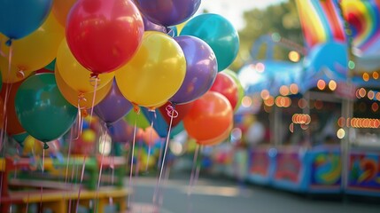 Wall Mural - Bright Balloons Enhancing the Funfair Experience