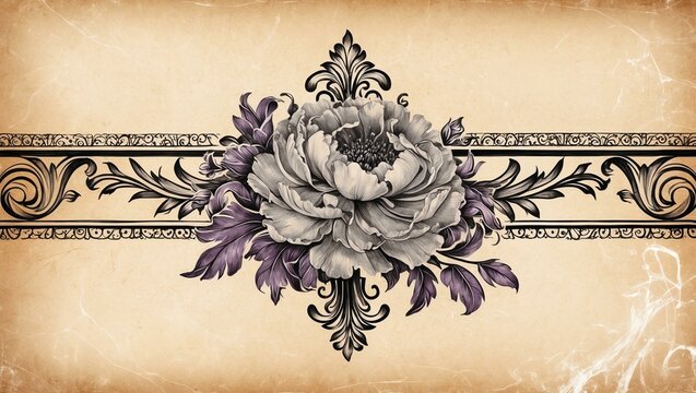 flower vintage scroll baroque victorian frame border v background