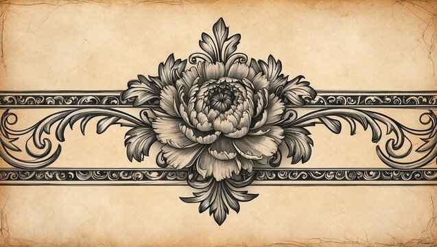 flower vintage scroll baroque victorian frame border c background