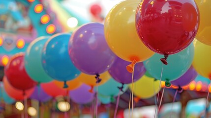 Wall Mural - Funfair Festivities with Colorful Balloons