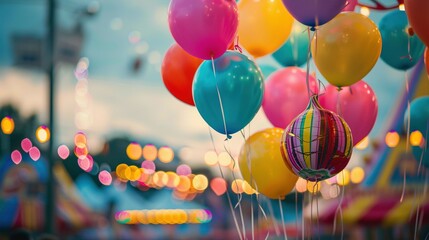 Wall Mural - Funfair Festivities with Colorful Balloons