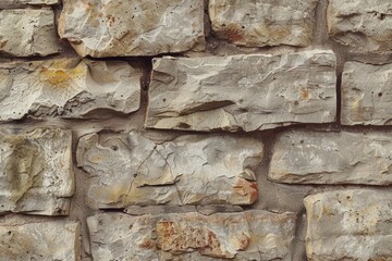 Poster - Rock wall with different sized stones. Natural stone wall background for design projects.