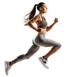© Sim - Athletic female running side view full length on transparency background PNG