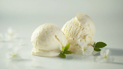 Elegant pear and gorgonzola gelato, an image of elegant pear and gorgonzola gelato, its unique combination of sweet and savory flavors against a white backdrop