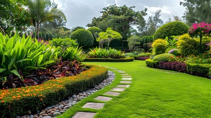 Wall Mural - A landscape of wicker hedges surrounded picture