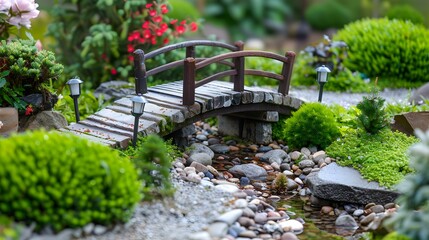 Wall Mural - Miniature bridges made of natural stone spanning image