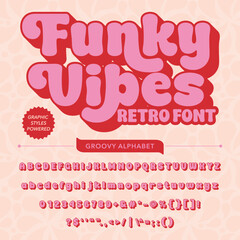 Wall Mural - Funky Vibes Retro Vintage Display bold Font alphabet.eps