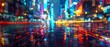 © Nakarin - Neon Nights: Futuristic City Streets with Glitch Motion Blur