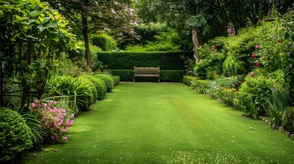 Wall Mural - A clearing of soft green grass  picture